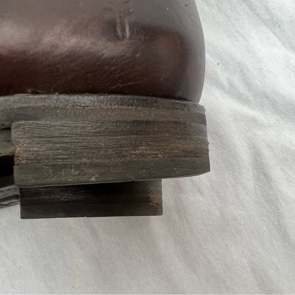 Frye harness buckle strap brown leather mid calf boots moto riding motorcycle 7B - Picture 16 of 16